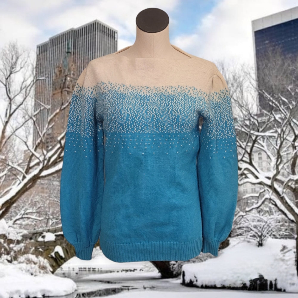 Vintage Preppy Boatneck Wool Sweater